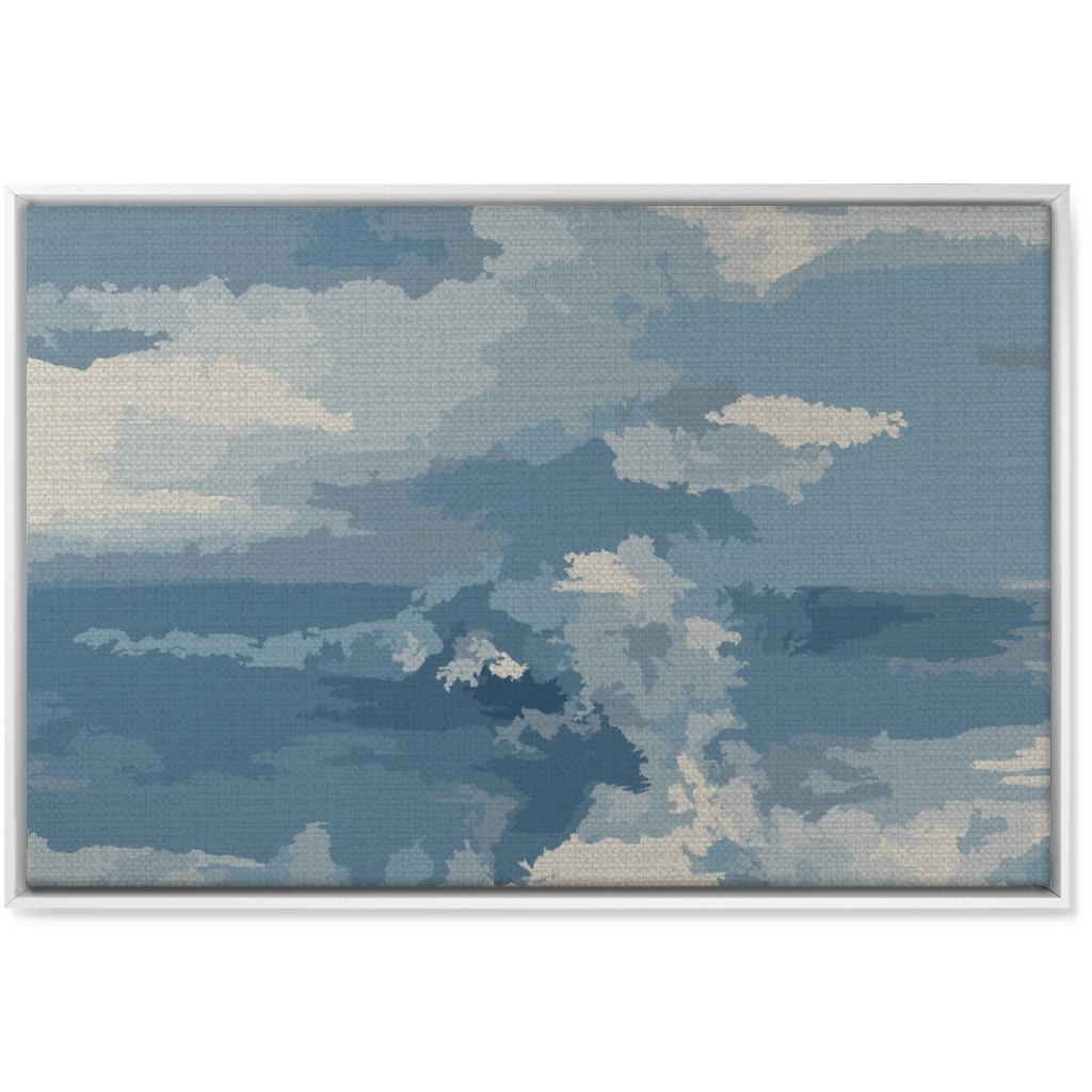 Rough Seas in My Dreams - Blue Wall Art, White, Single piece, Canvas, 24x36, Blue