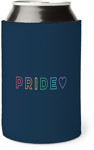 Pride Heart Can Cooler, Can Cooler, Multicolor