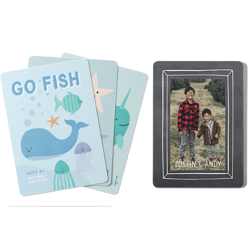 Chalkboard Border Card Game, Go Fish, Gray