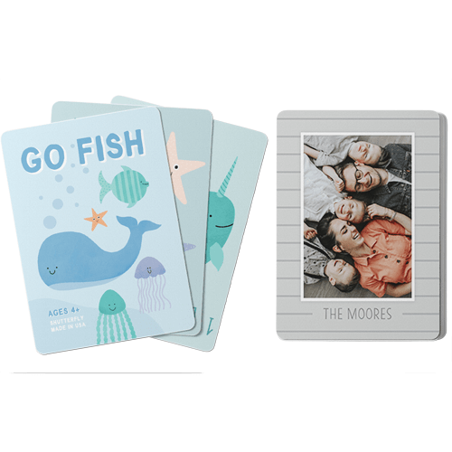 Shiplack Frame Card Game, Go Fish, Gray