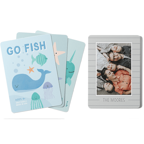 Shiplack Frame Card Game, Go Fish, Gray, smoke