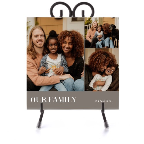Our Family Moments Ceramic Tile, glossy, 6x6, Gray