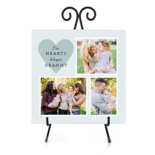 Our Hearts Ceramic Tile, glossy, 8x8, Gray