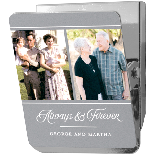 Always and Forever Clip Magnet, 2x2.5, Gray