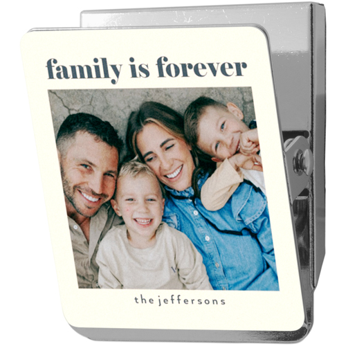 Family is Forever Clip Magnet, 2x2.5, Beige