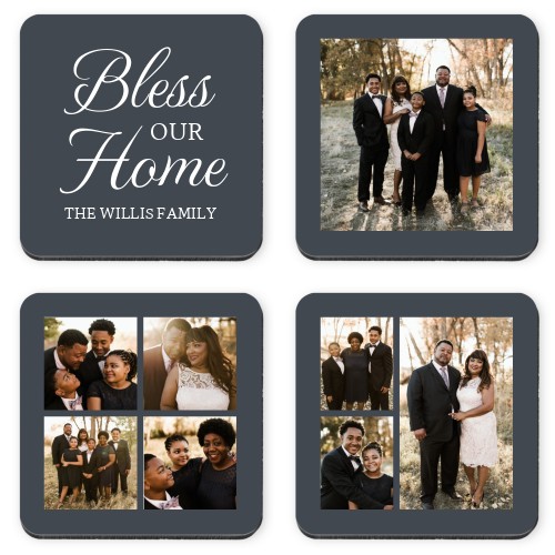 Bless Our Home Always Coaster, Gray