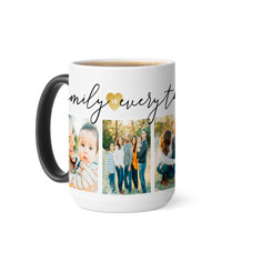 family gold heart everything color changing mug