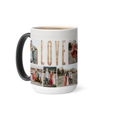 rustic love texture heart color changing mug