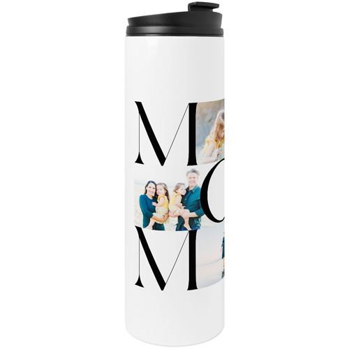 Mom Collage Strip Stainless Steel Travel Mug, White,  , 20oz, White