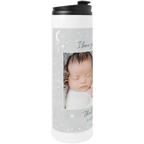 The Stars In The Sky Sparkle Stainless Steel Travel Mug, White,  , 20oz, Gray