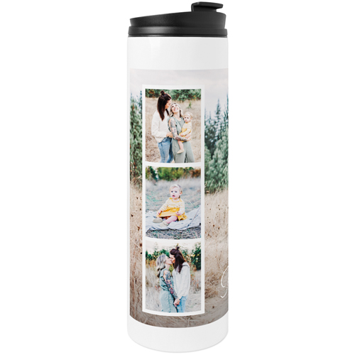 Framed Filmstrip Stainless Steel Travel Mug, White,  , 20oz, White