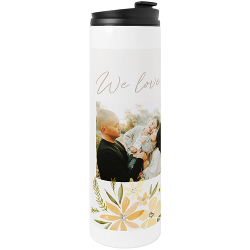 We Love You Botanicals Stainless Steel Travel Mug, White, , 20oz, White, white