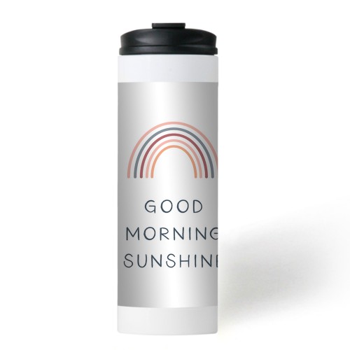 Good Morning Stainless Steel Travel Mug, White,  , 16oz, Multicolor