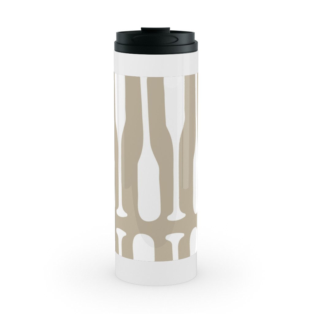Nautical Boat Oars/Paddles - Neutral Beige Stainless Mug, White,  , 16oz, Beige