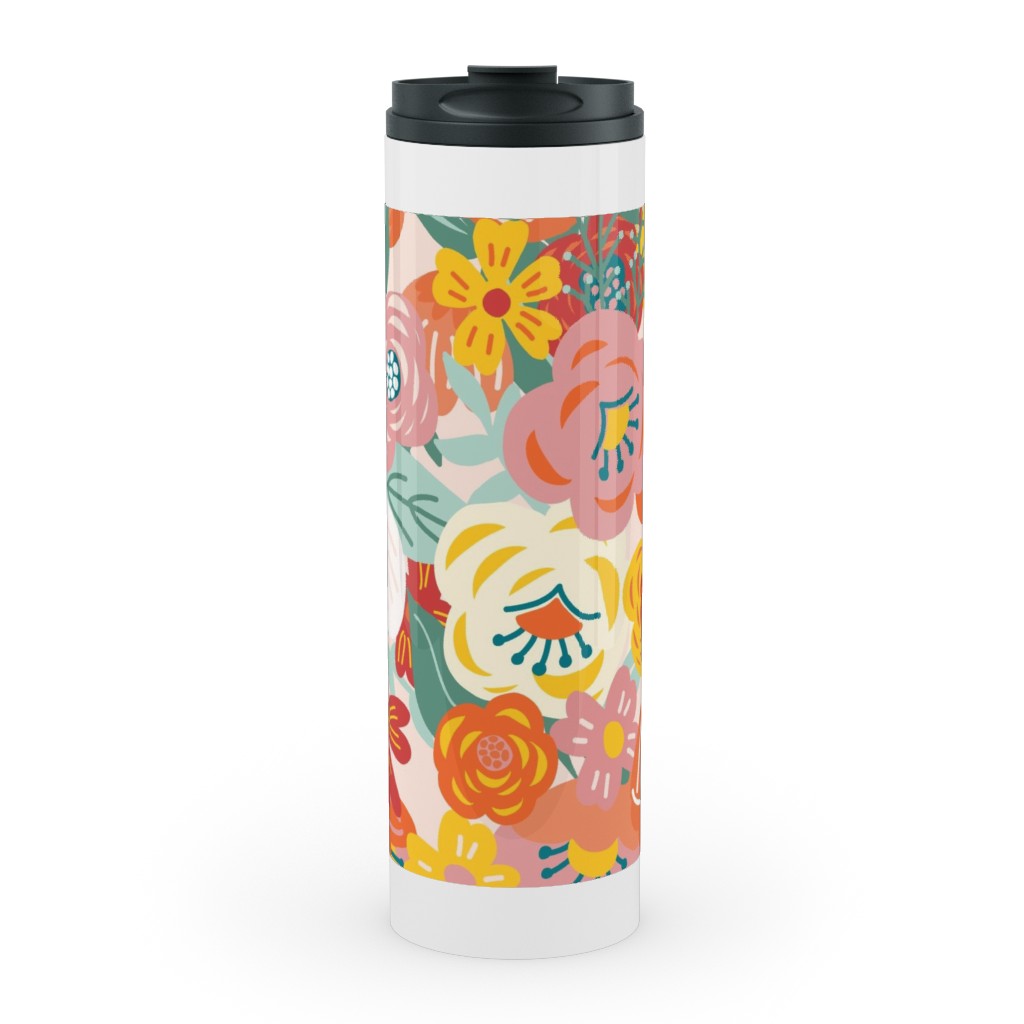 Liberty Florals Stainless Mug, White, , 20oz, Multicolor