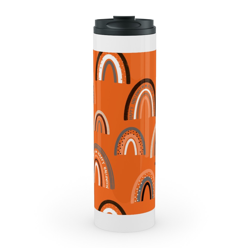 Happy Halloween Rainbows - Orange Stainless Mug, White, , 20oz, Orange, Orange