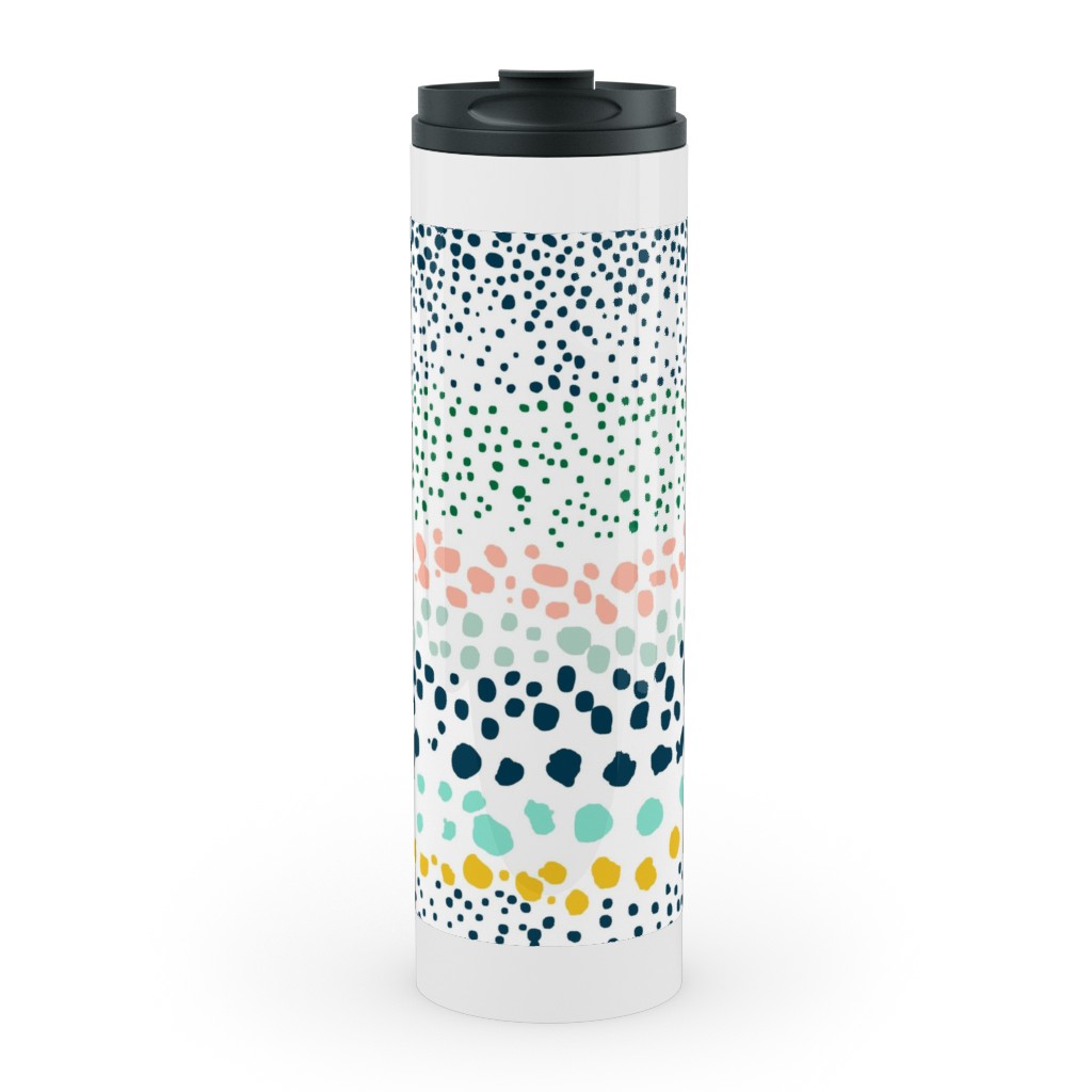Little Textured Dots - Multi Stainless Mug, White,  , 20oz, Multicolor