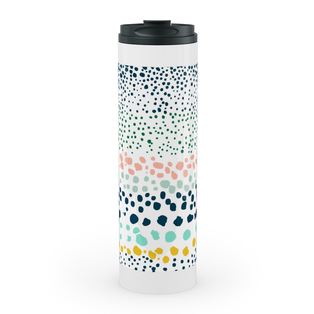 Little Textured Dots - Multi Stainless Mug, White, , 20oz, Multicolor