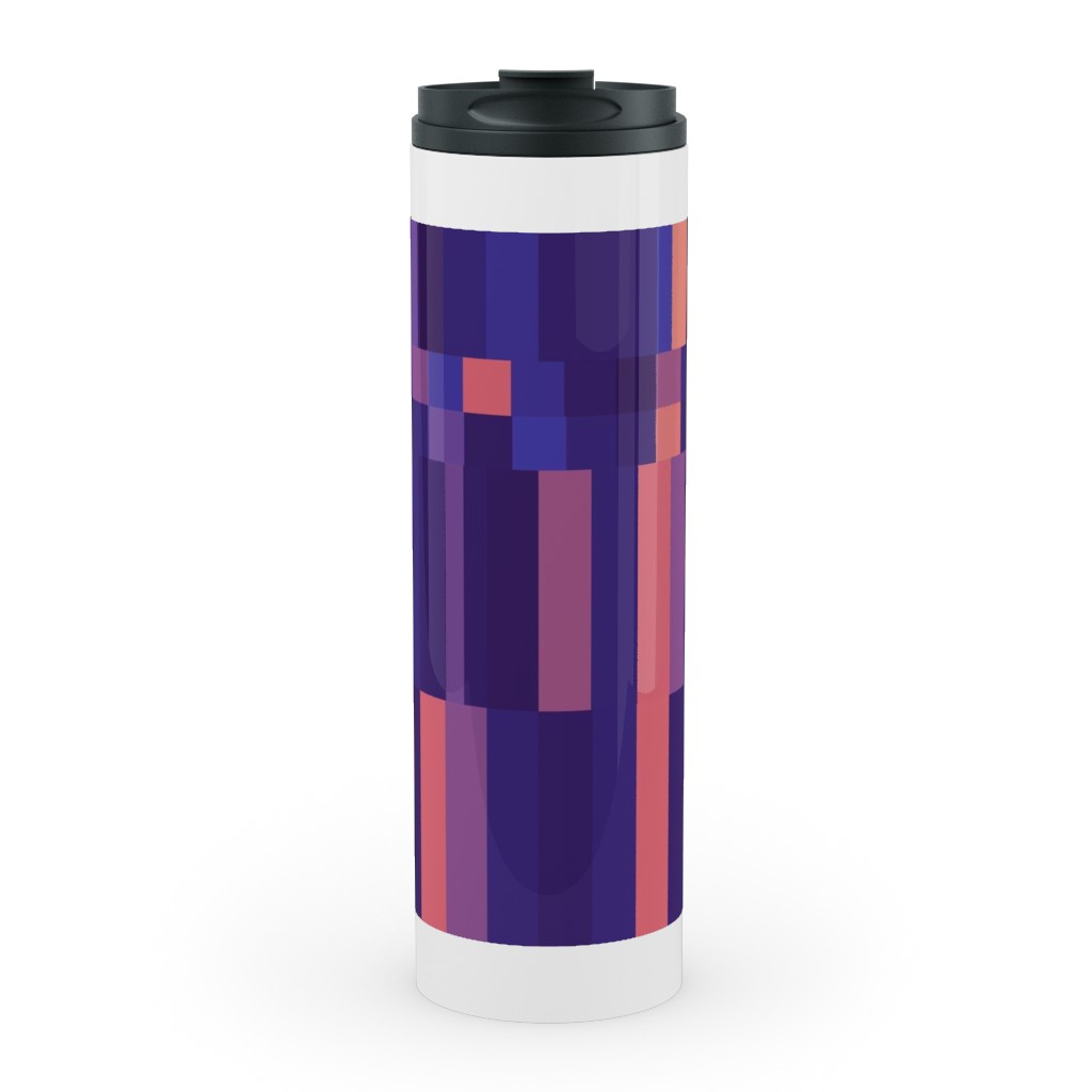 Stipe and Square - Dark Stainless Mug, White, , 20oz, Purple, Purple