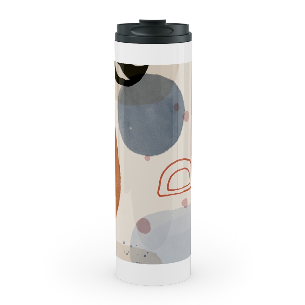Surreal Oasis Tropics and Stone - Multi Stainless Mug, White,  , 20oz, Multicolor