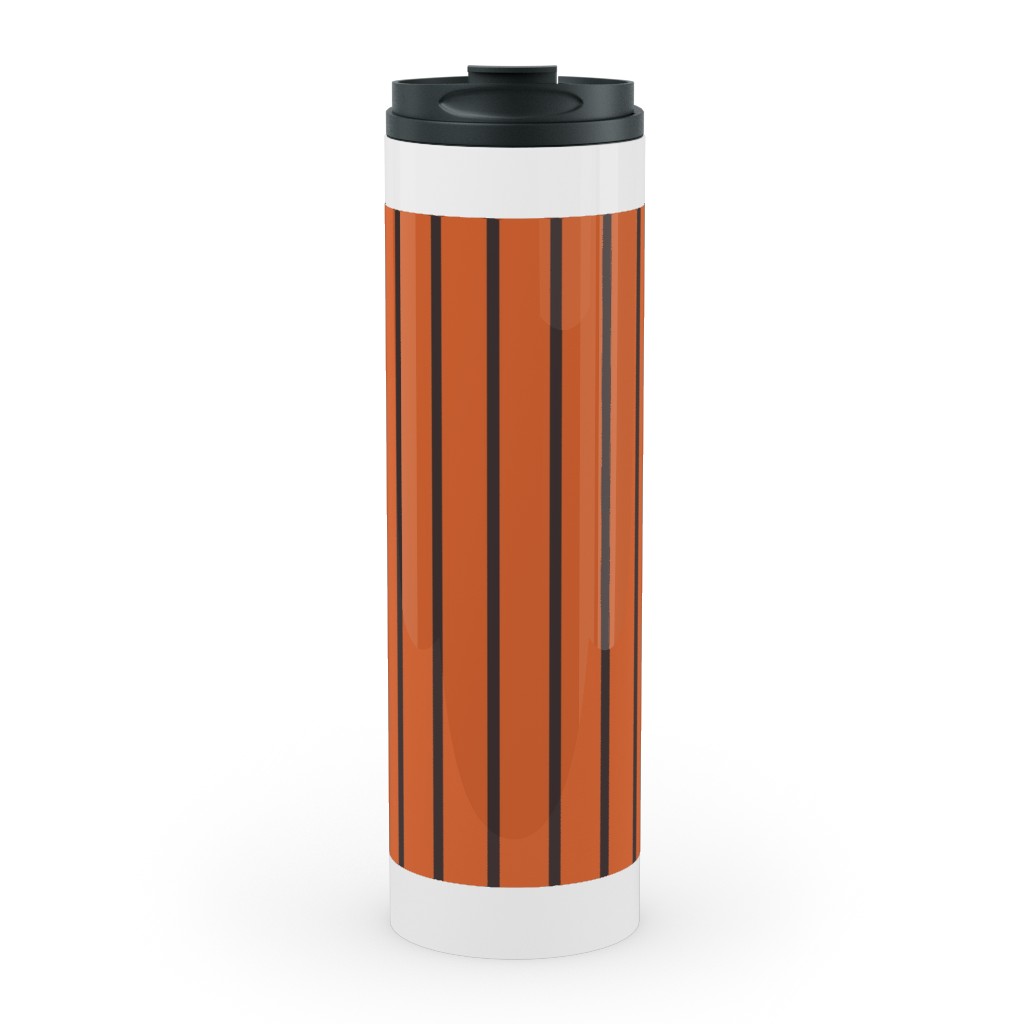 Halloween Stripes Stainless Mug, White, , 20oz, Orange, Fawn