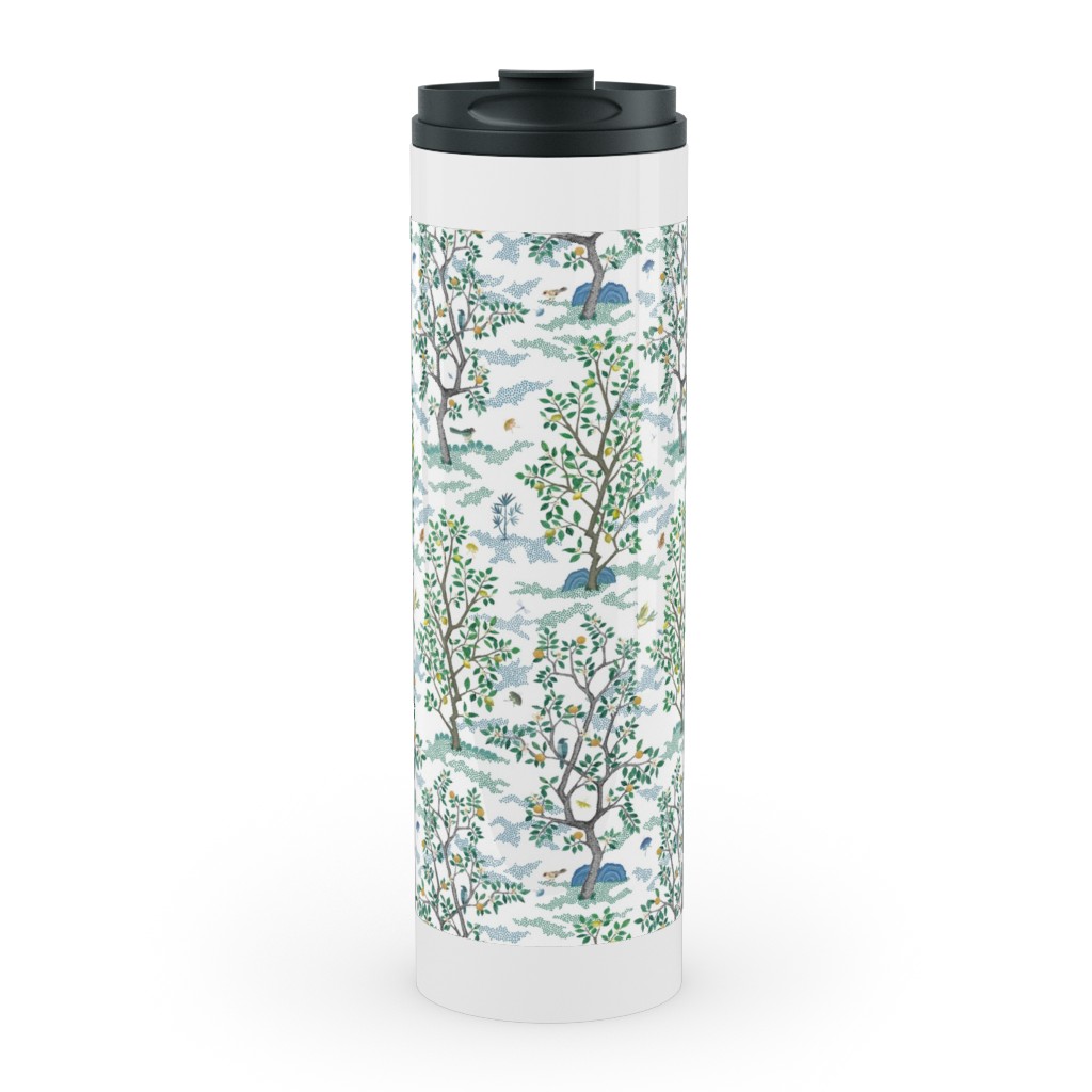 Natural Scatter Citrus Tree - White Stainless Mug, White,  , 20oz, Green