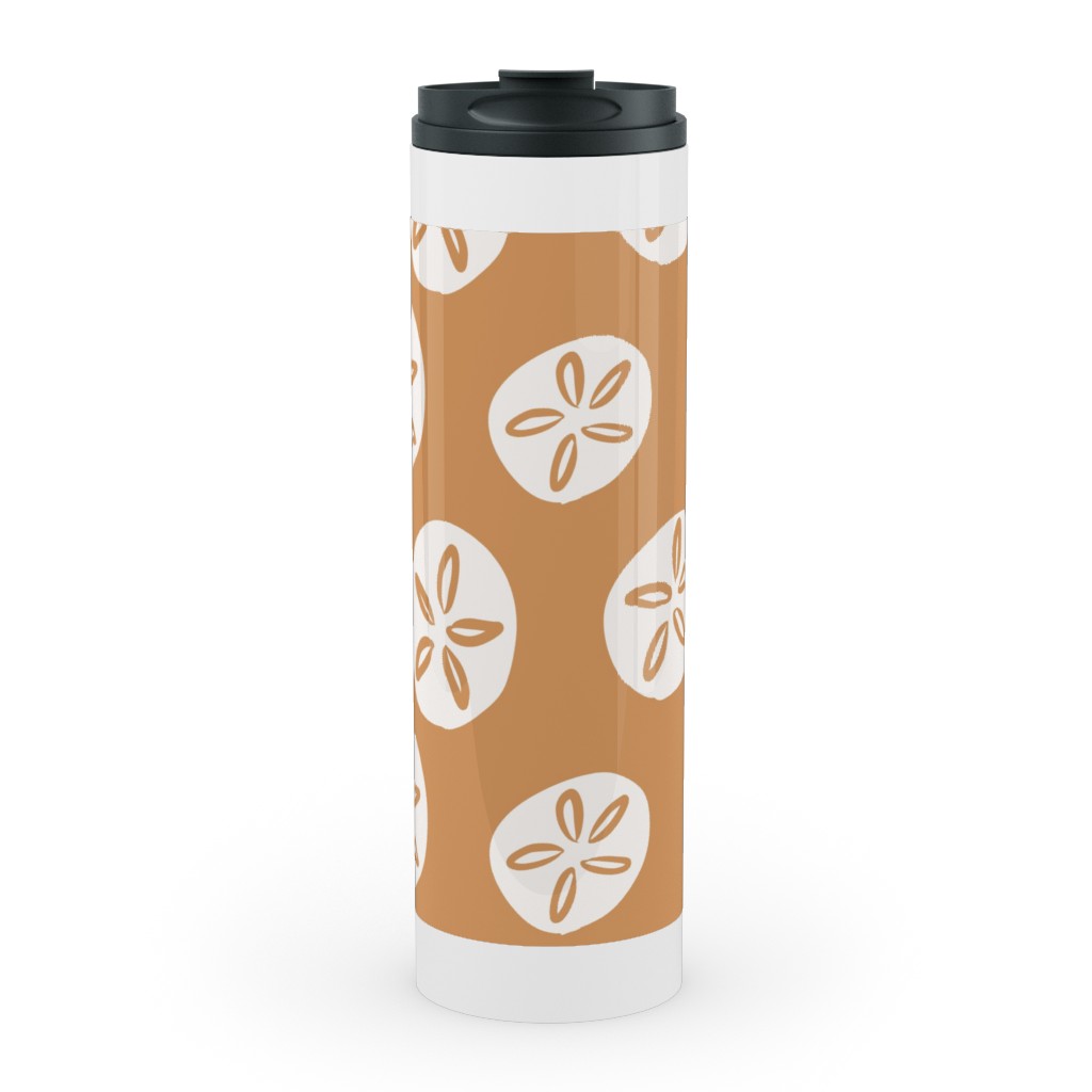 Sand Dollar Sea Shells Stainless Mug, White, , 20oz, Orange, Pueblo