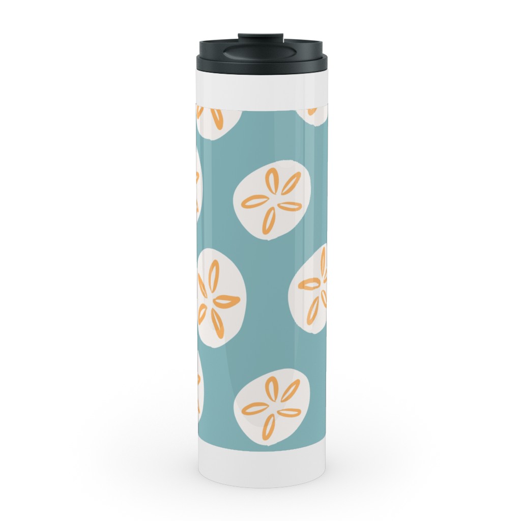 Sand Dollar Sea Shells Stainless Mug, White, , 20oz, Blue, Spring Valley