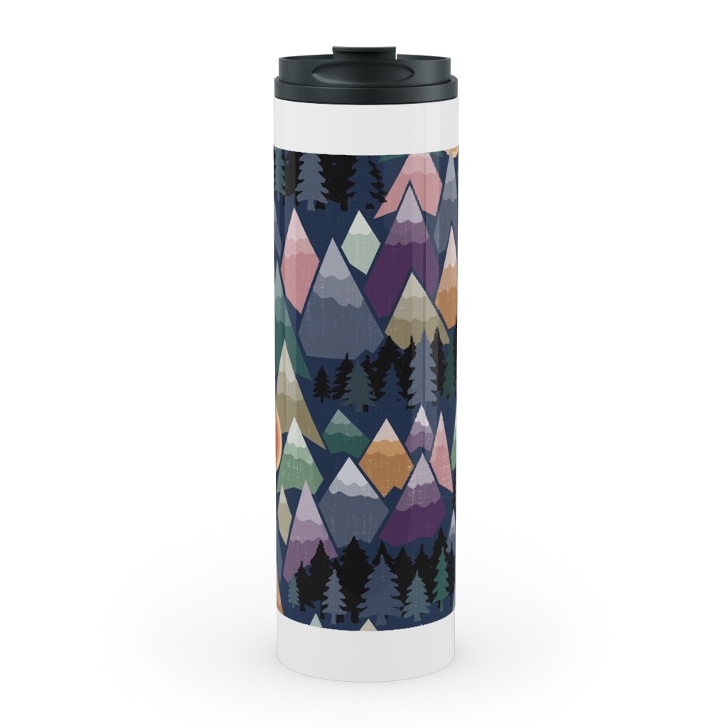 the Mountains Are Calling - Colourful Stainless Mug, White,  , 20oz, Multicolor