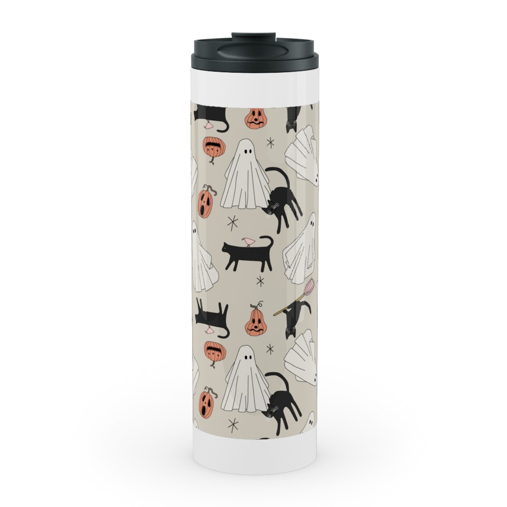 Spooky Halloween Stainless Mug, White,  , 20oz, Beige