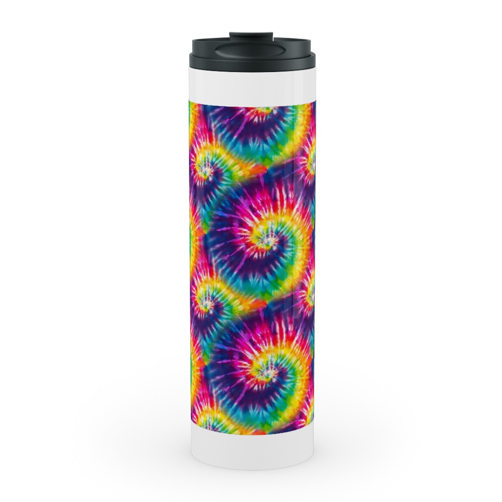 Colorful Rainbow Tie Dye Swirl - Multi Stainless Mug, White, , 20oz, Multicolor