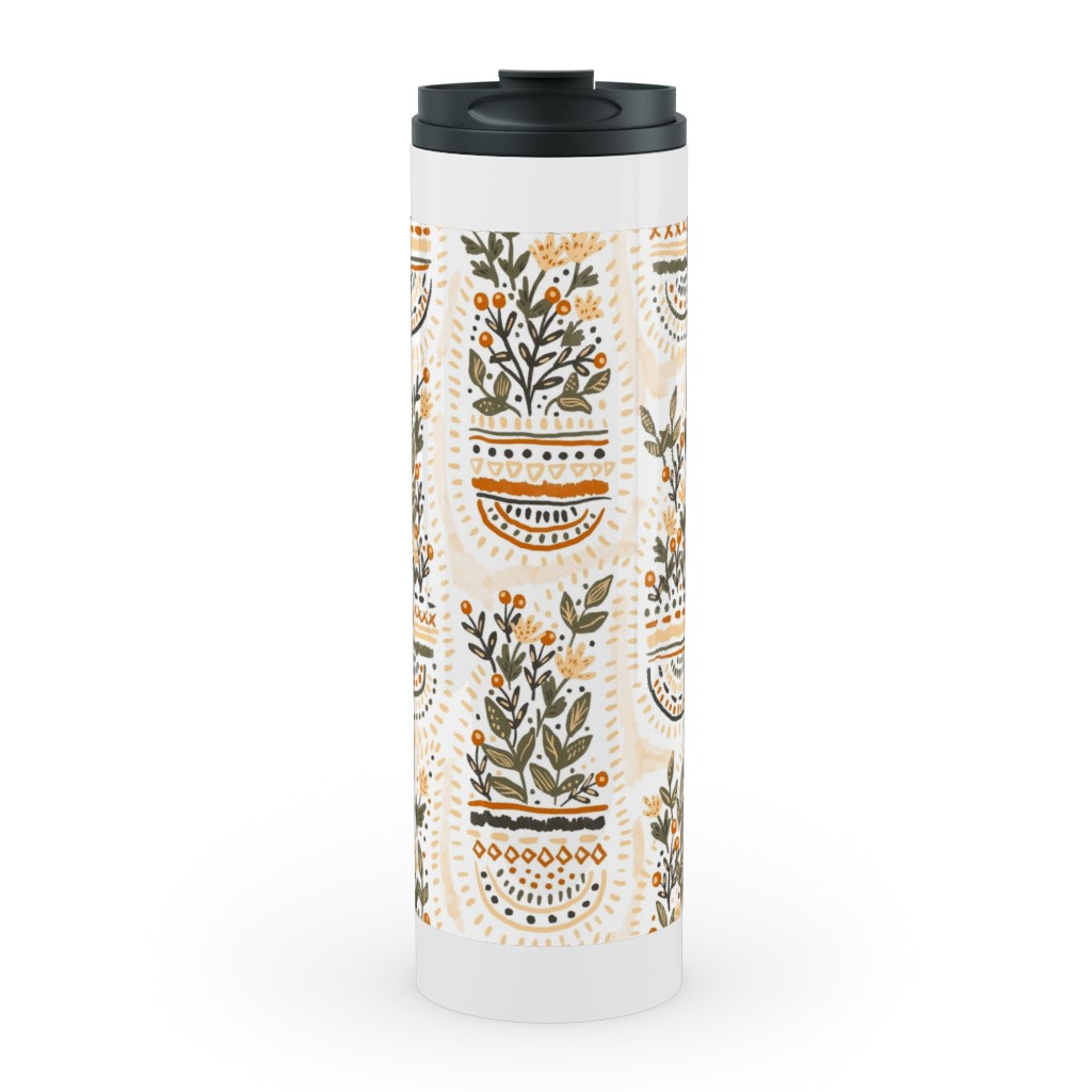 the Gardener's Pocket - Earthy Stainless Mug, White,  , 20oz, Beige