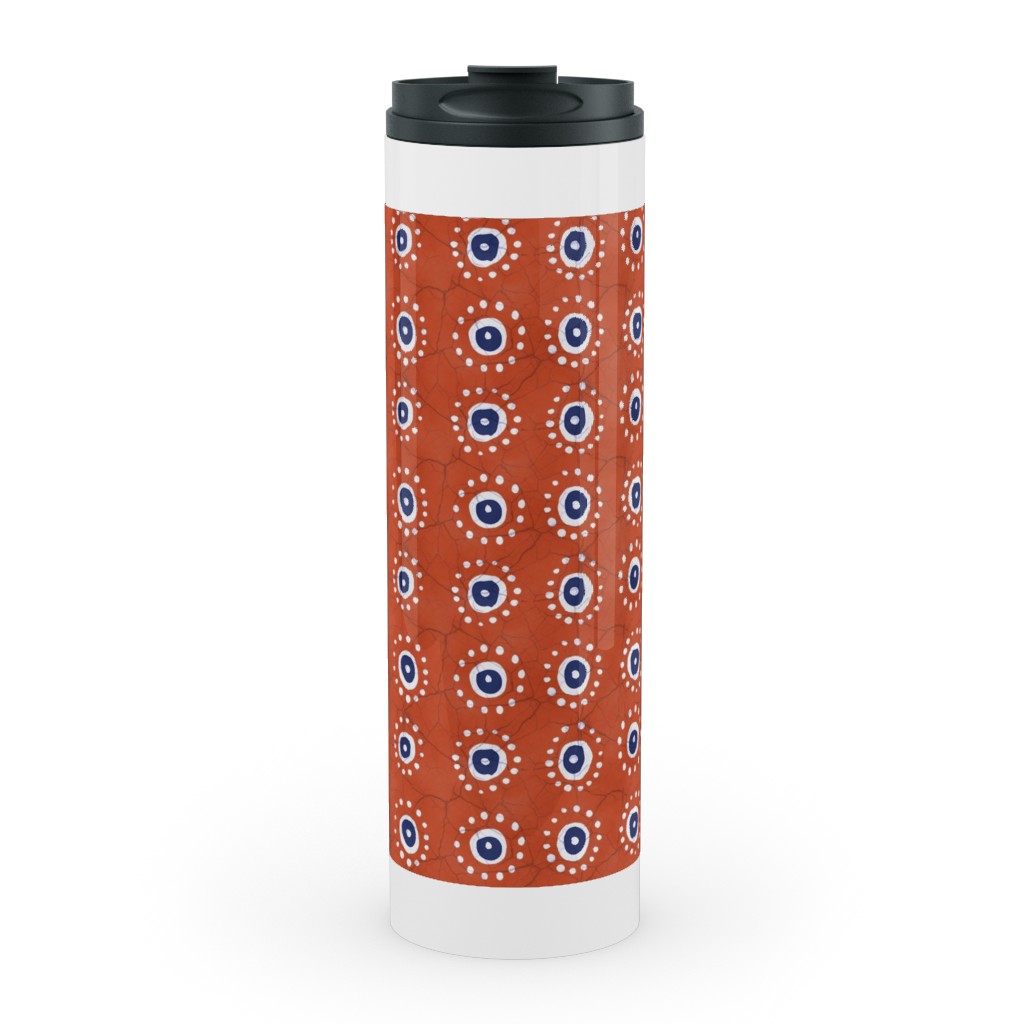 Batik Suns Stainless Mug, White, , 20oz, Orange, Fawn