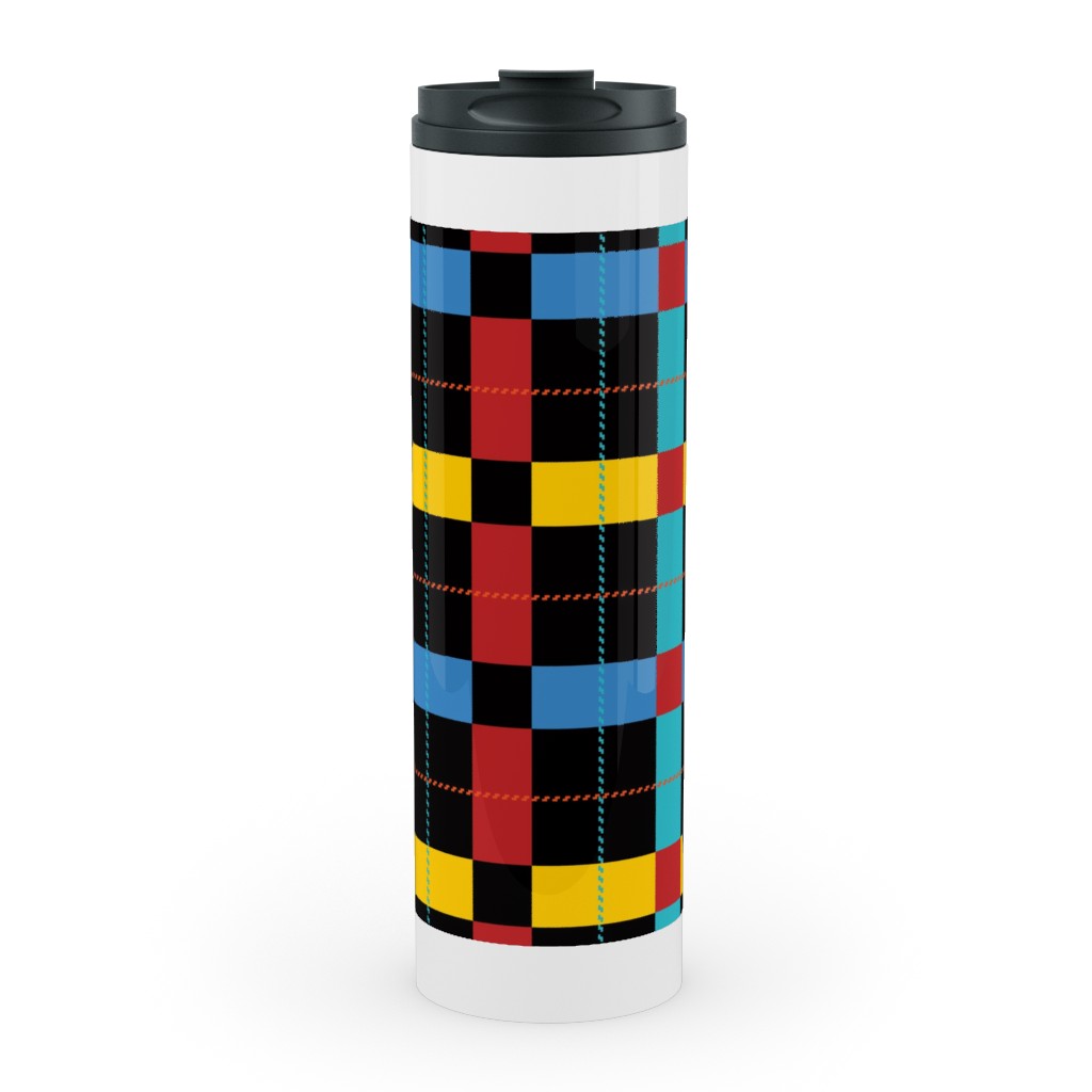 Pnw Pike Plaid - Multi Stainless Mug, White, , 20oz, Multicolor