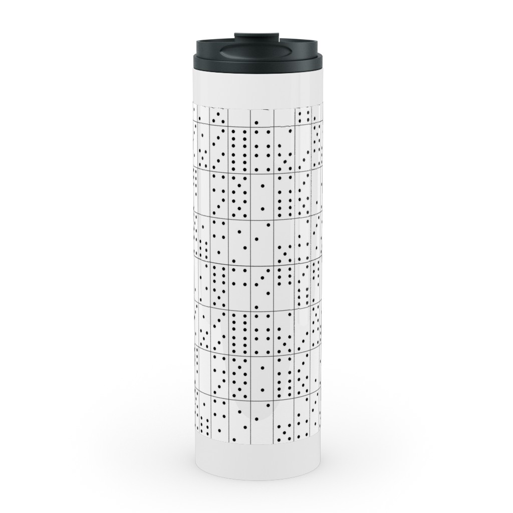 Domino Universe - Black and White Stainless Mug, White,  , 20oz, White