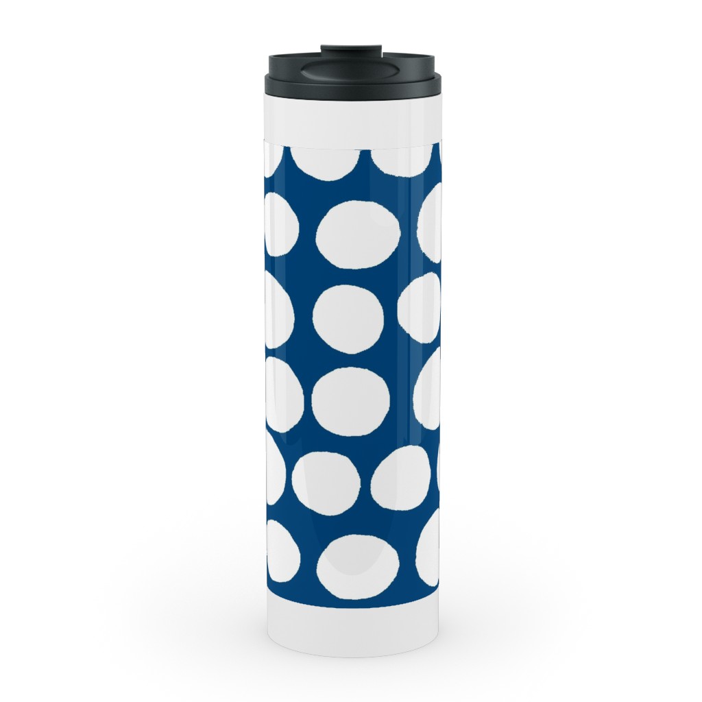 Jumbo Peas - Deep Blue and White Stainless Mug, White,  , 20oz, Blue