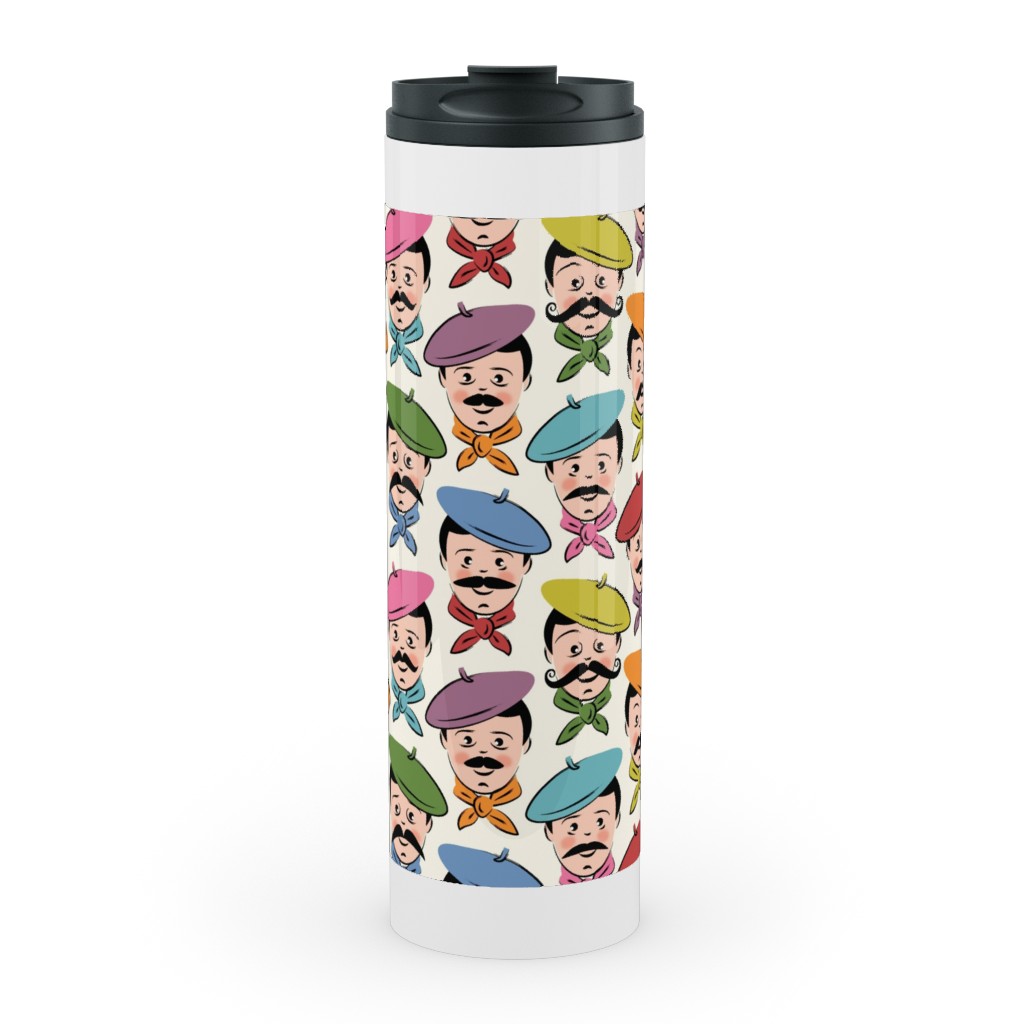 Men With Mustaches and Bandanas - Multi Stainless Mug, White,  , 20oz, Multicolor