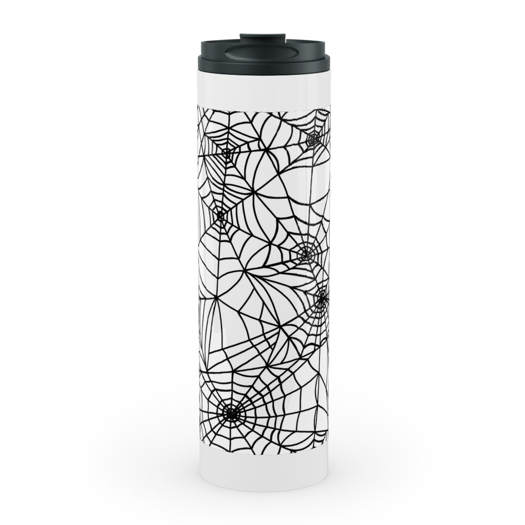 Spooky Spider Web Stainless Mug, White,  , 20oz, White