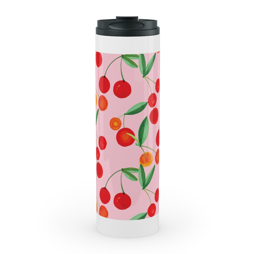 Cherry Farm Stainless Mug, White,  , 20oz, Pink