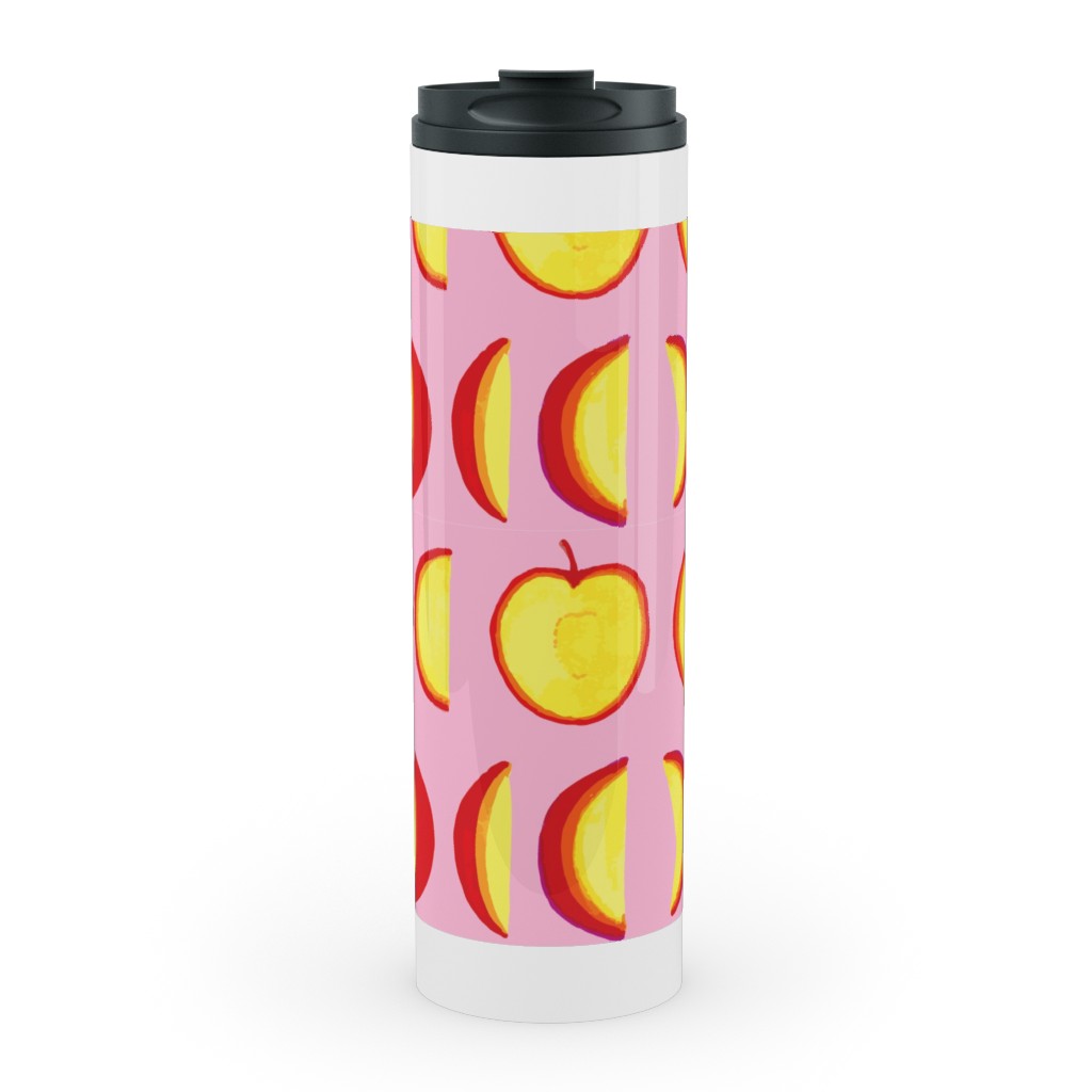 Plum Moon Stainless Mug, White, , 20oz, Pink, Bright Pink
