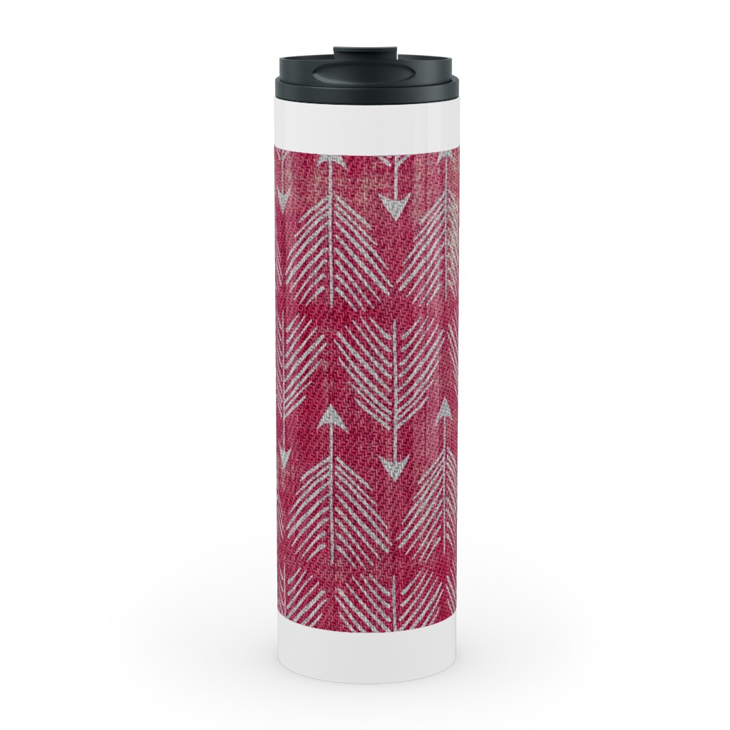 Django Arrows Stainless Mug, White, , 20oz, Pink, Pomegranate