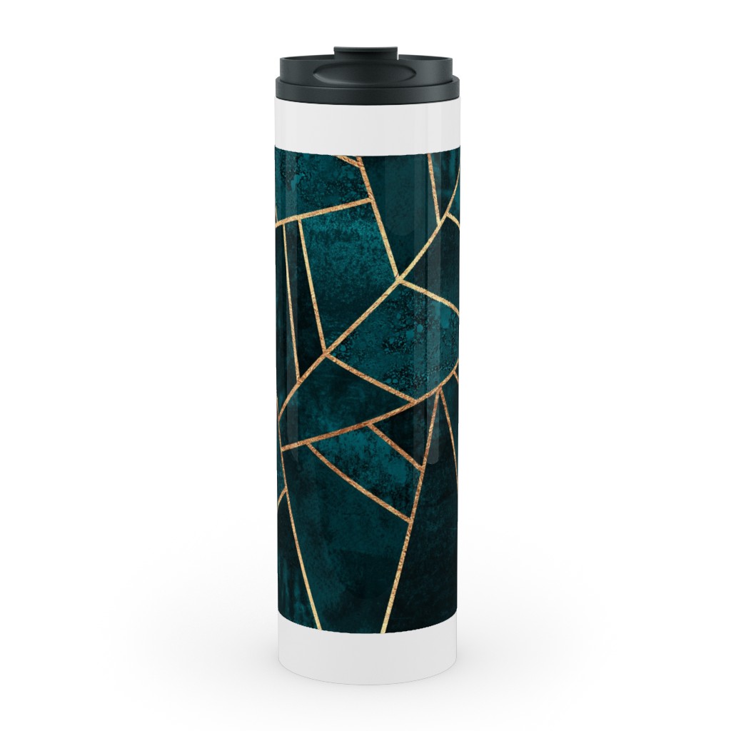 Stone - Deep Teal Stainless Mug, White, , 20oz, Green, Classic Green