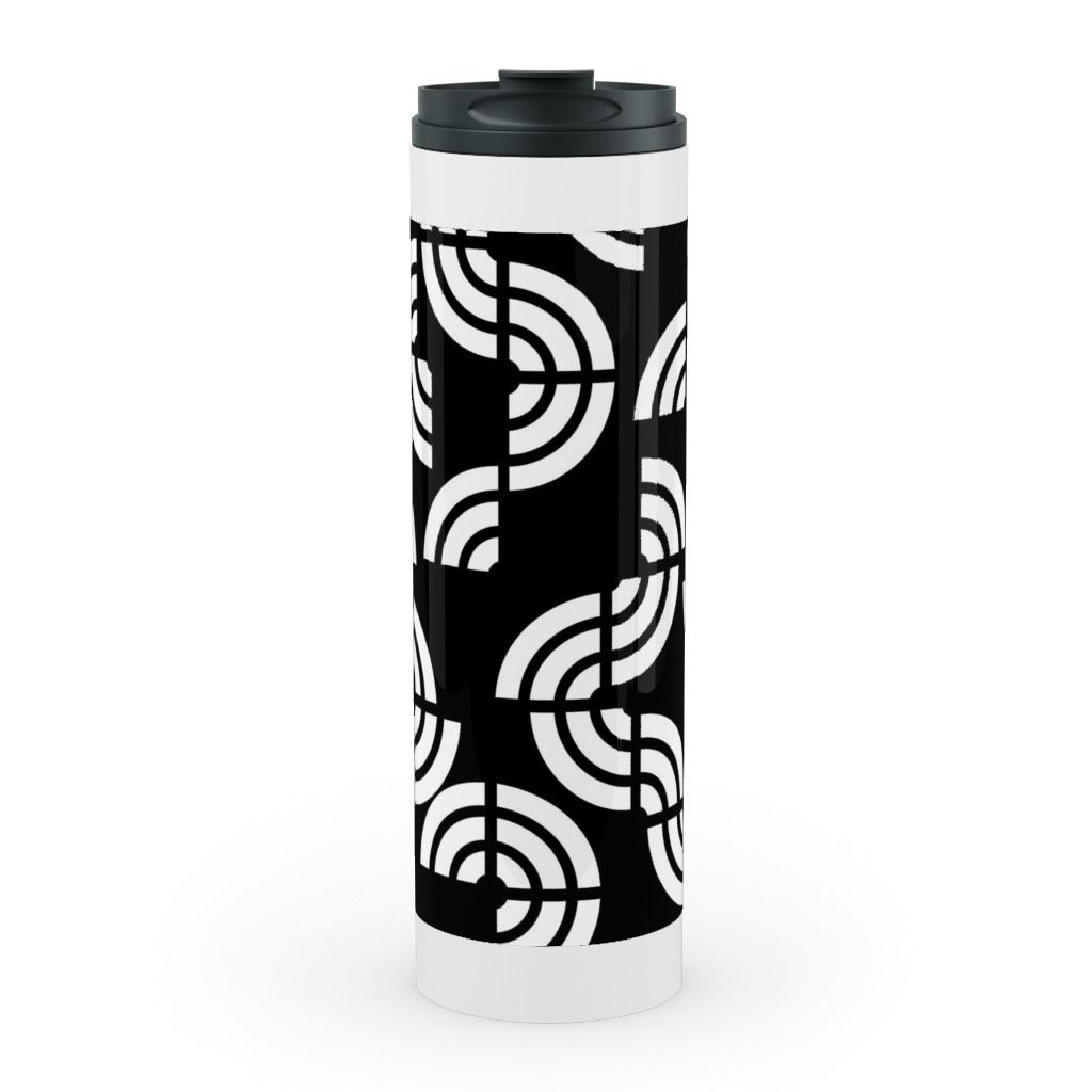 Beethoven - Black and White Stainless Mug, White, , 20oz, Black, Black