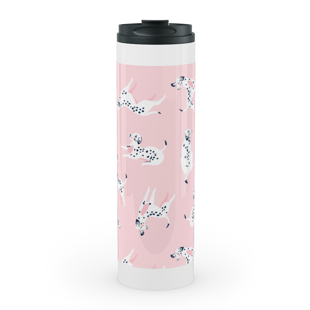 Funny Dalmatian - Pink Stainless Mug, White,  , 20oz, Pink