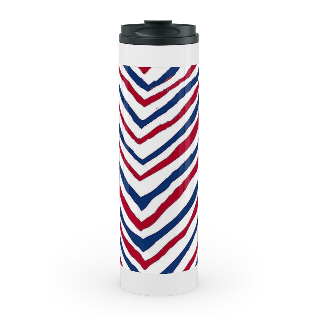 Patriots Chevron Zig Zag - Navy, Red Stainless Mug, White, , 20oz, Multicolor