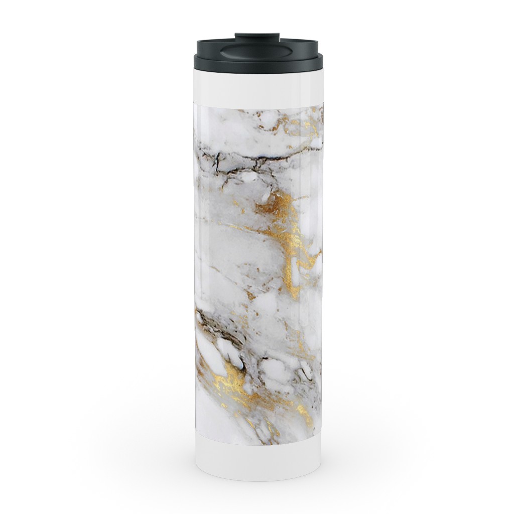 Gilded Marble - Gray Stainless Mug, White, , 20oz, Gray, Gray