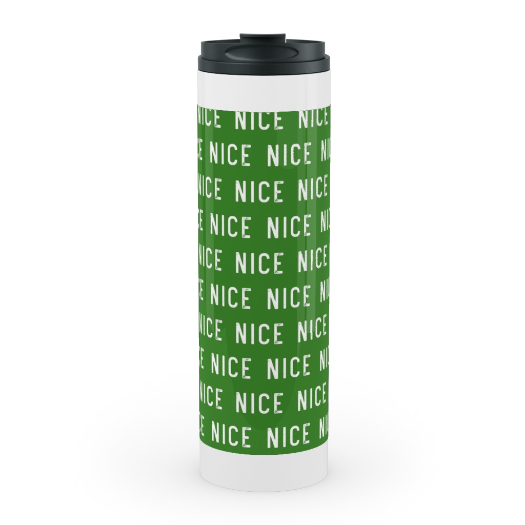 Nice - Green Stainless Mug, White,  , 20oz, Green