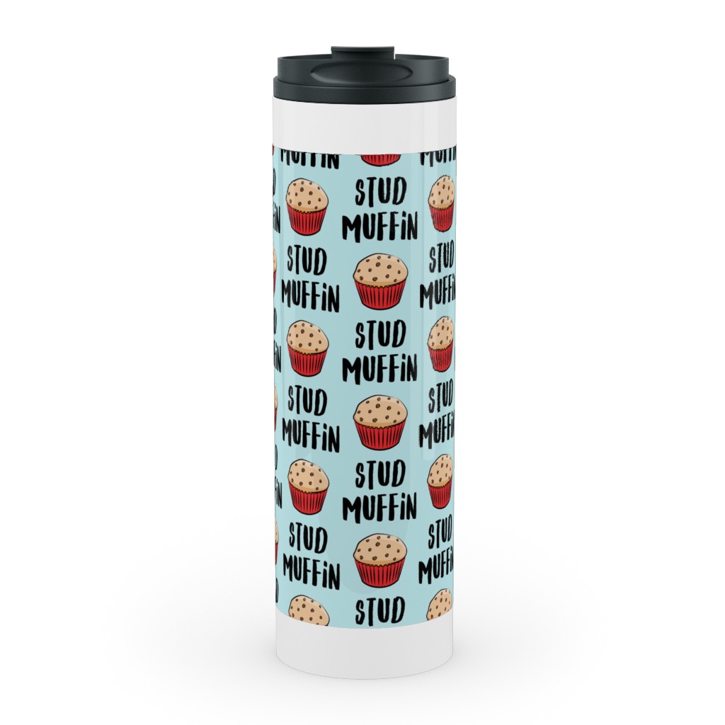 Stud Muffin - Muffins - Blue Stainless Mug, White, , 20oz, Blue, True Blue