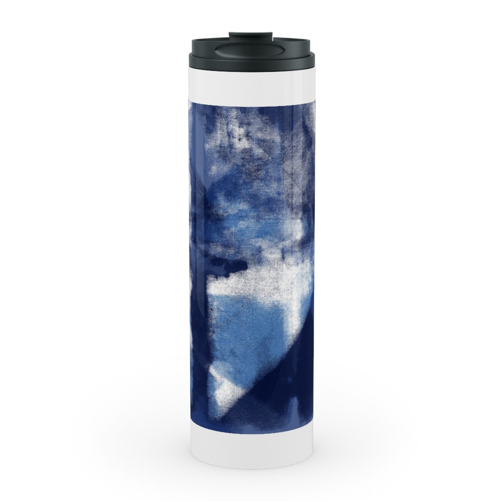 Shibori - Indigo Stainless Mug, White,  , 20oz, Blue