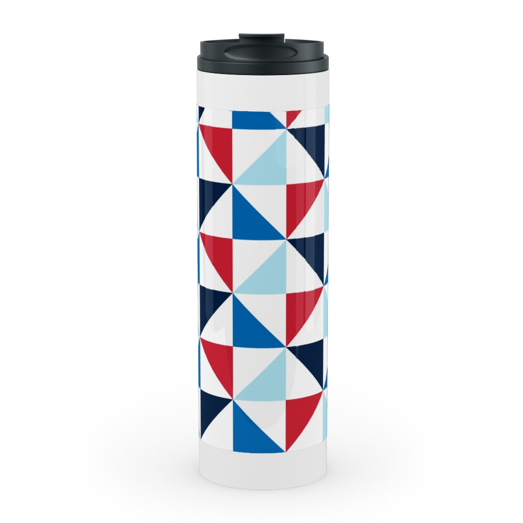 Pinwheels - Multi Stainless Mug, White, , 20oz, Blue, True Blue
